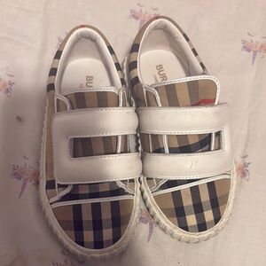 Burberry Kids Plaid Sneakers - Black, White, and Brown